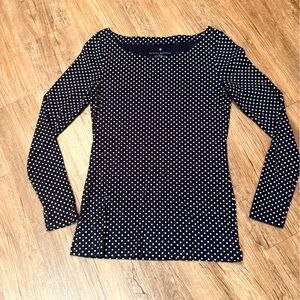 Banana Republic Navy and White Polka Dot Top